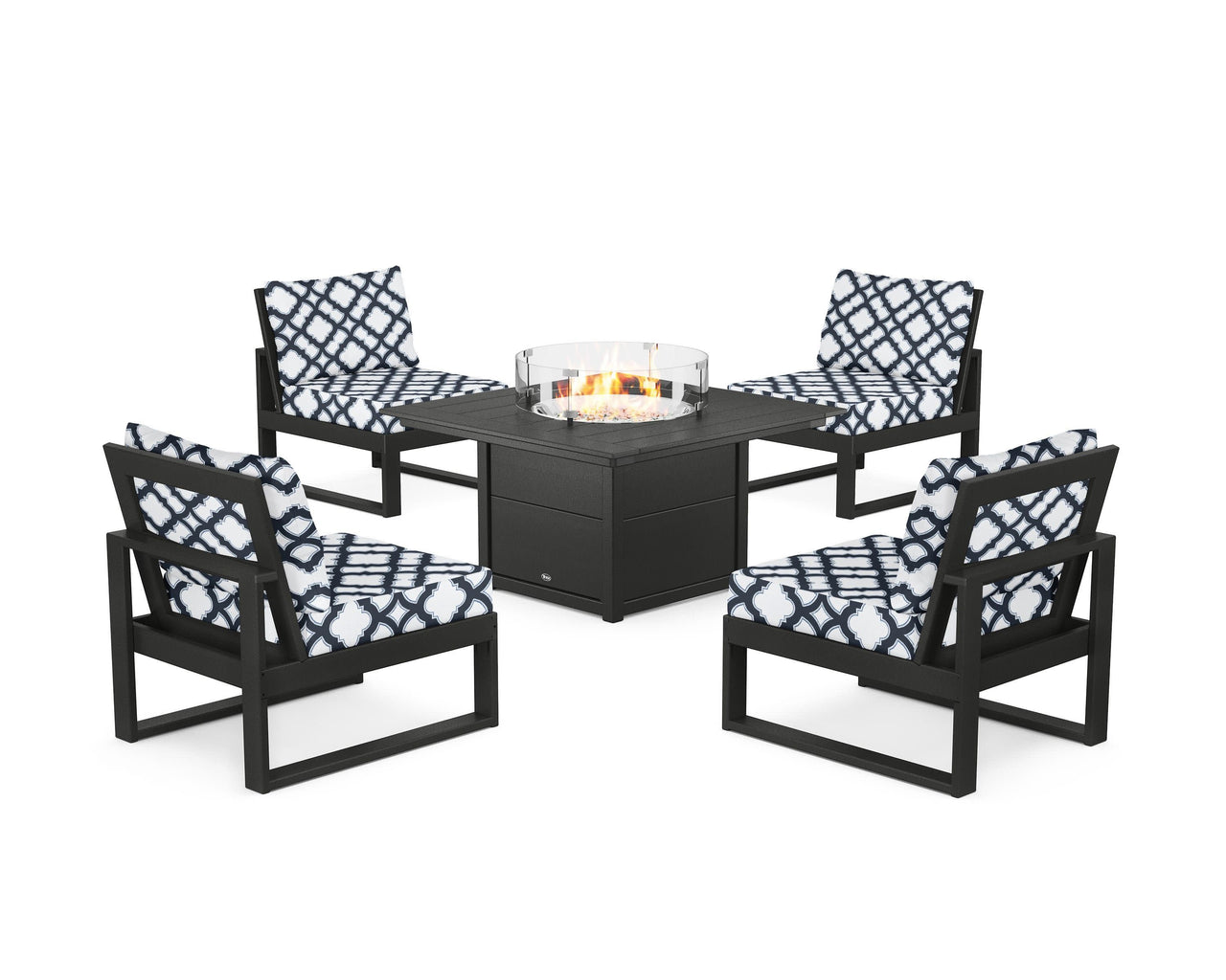 Trex Eastport Modular 5-Piece Deep Seating Set with Square Fire Pit Table