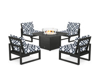 Thumbnail for Trex Eastport Modular 5-Piece Deep Seating Set with Square Fire Pit Table