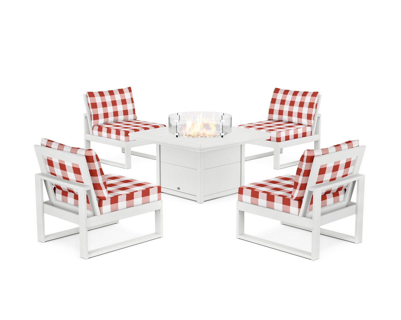 Trex Eastport Modular 5-Piece Deep Seating Set with Yacht Club Fire Pit Table