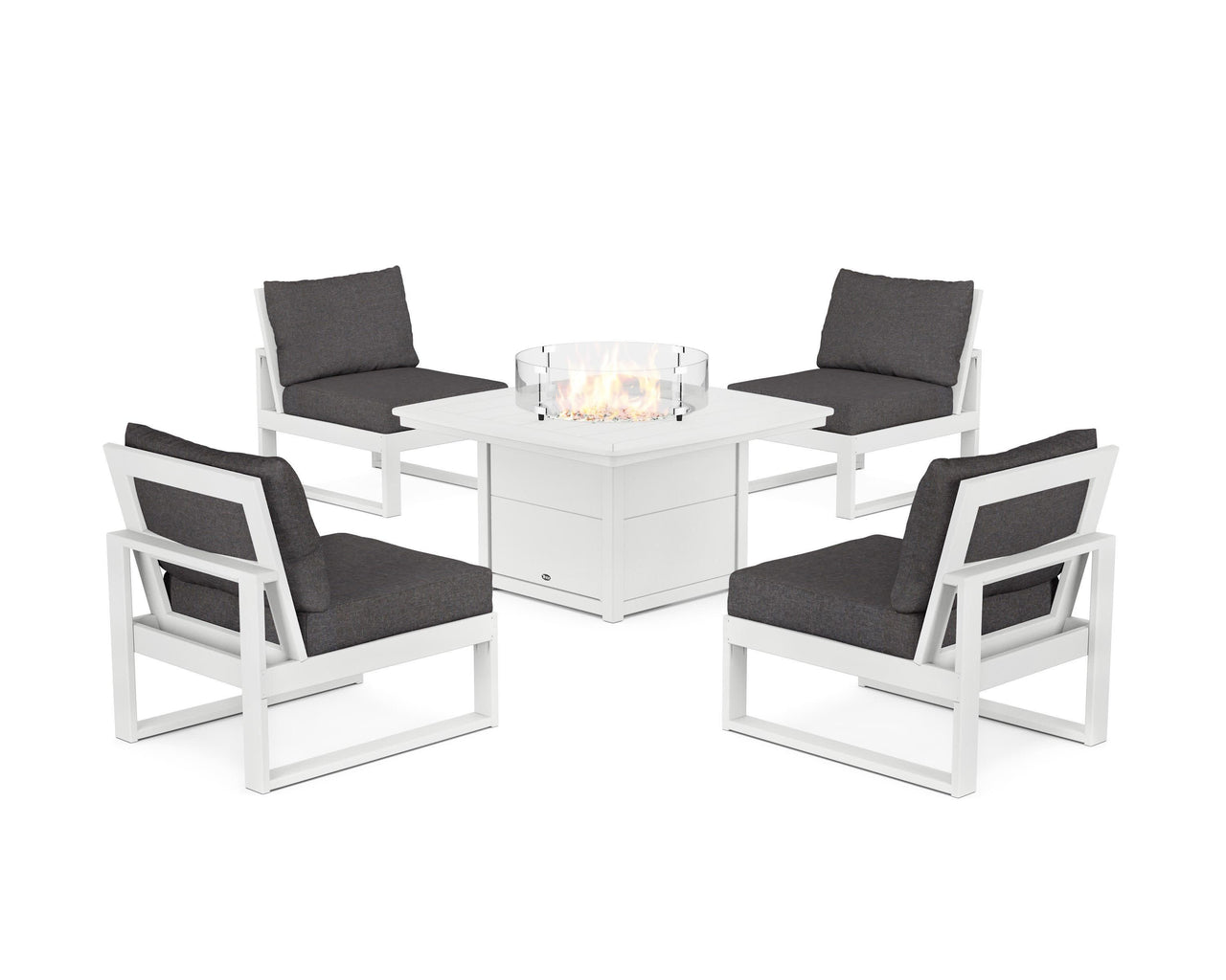 Trex Eastport Modular 5-Piece Deep Seating Set with Yacht Club Fire Pit Table