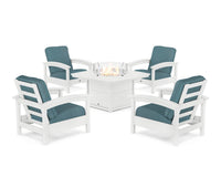Thumbnail for Trex Rockport 5-Piece Deep Seating Set with Yacht Club Fire Pit Table