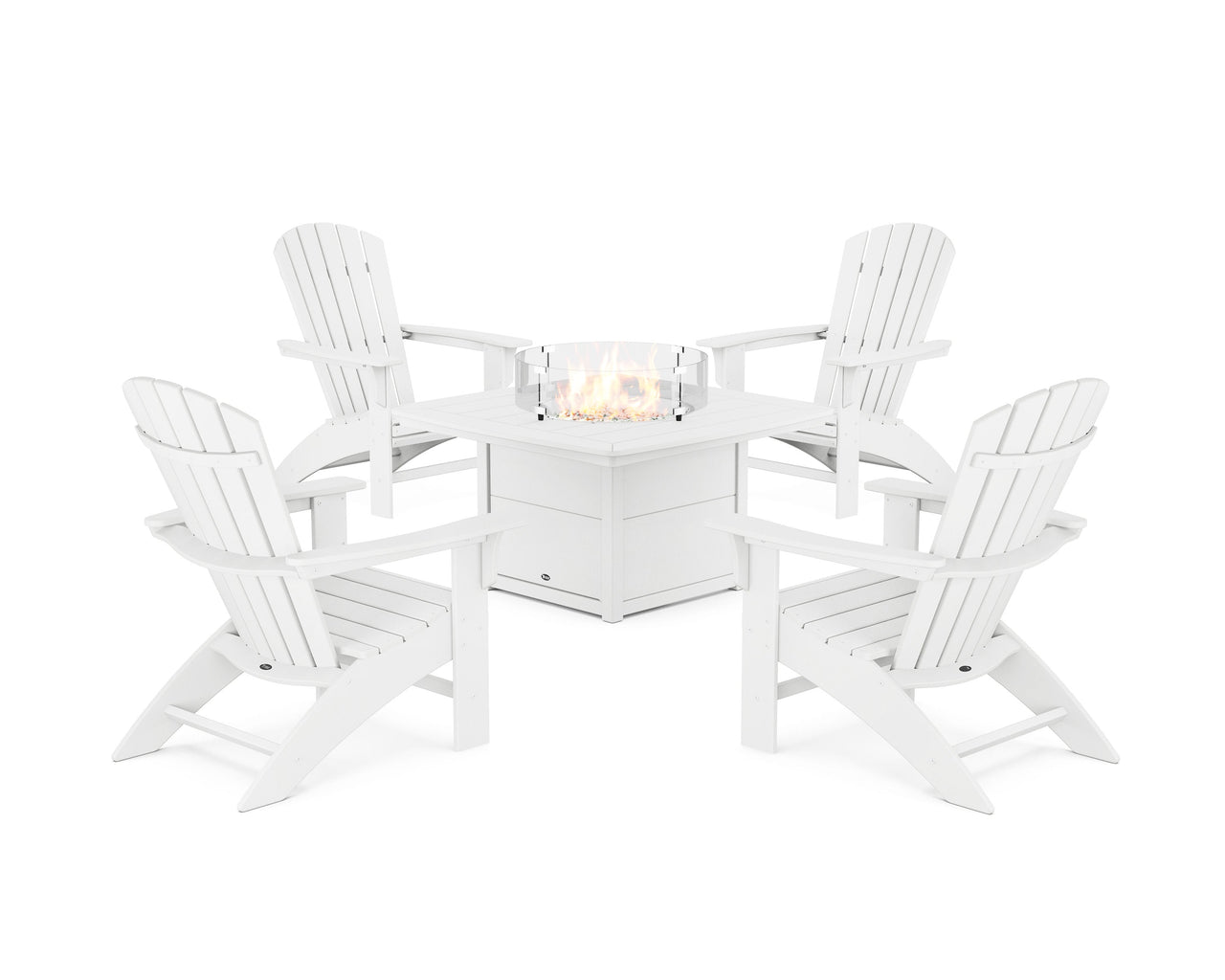 Trex Yacht Club Adirondack 5-Piece Set with Fire Pit Table