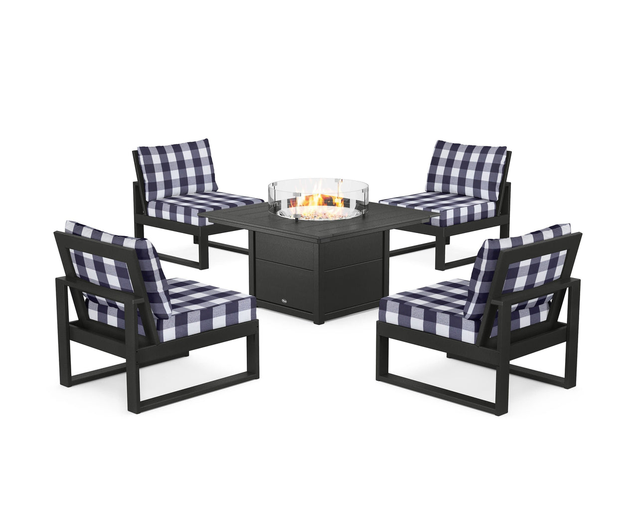 Trex Eastport Modular 5-Piece Deep Seating Set with Square Fire Pit Table