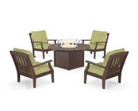 Thumbnail for Trex Yacht Club 5-Piece Deep Seating Set with Round Fire Pit Table