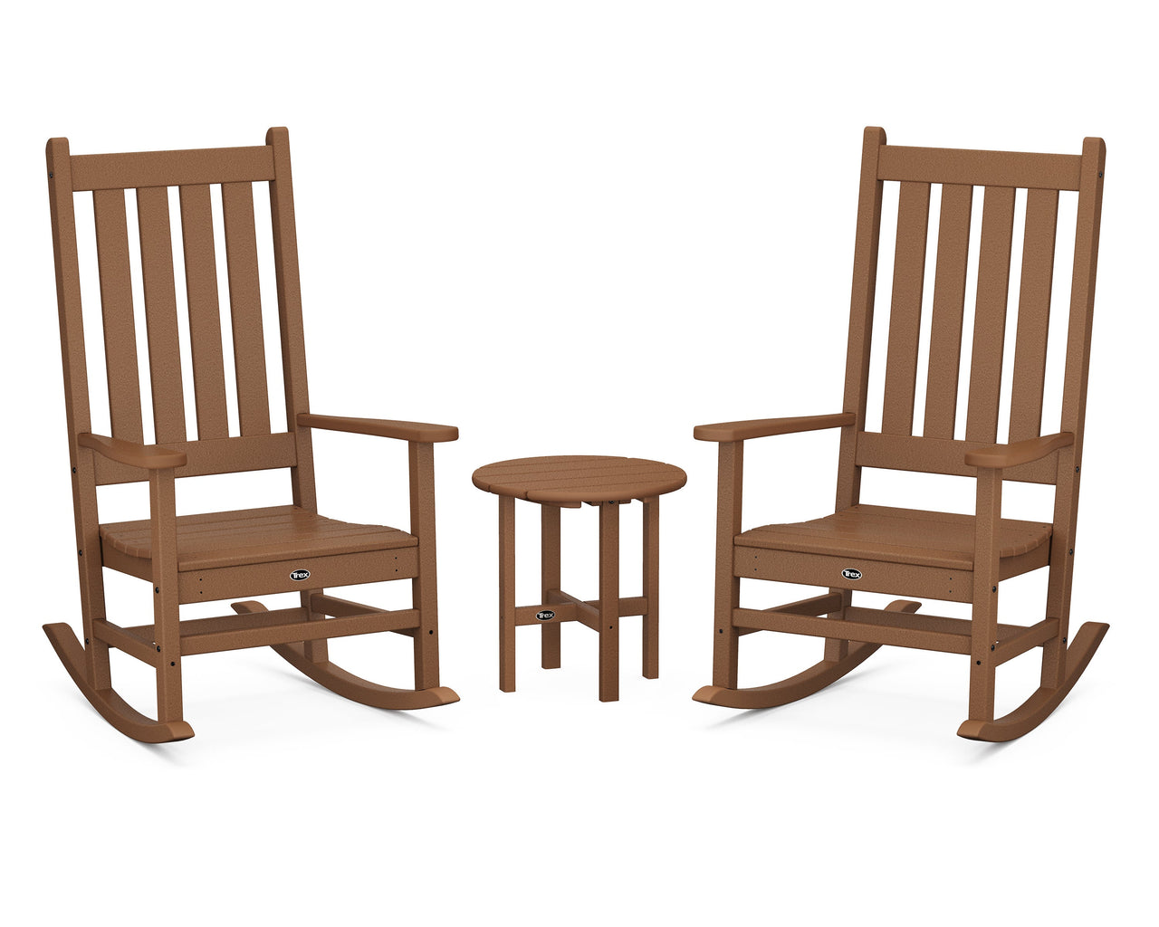 Trex Cape Cod 3-Piece Porch Rocking Chair Set with Cape Cod Round 18" Side Table