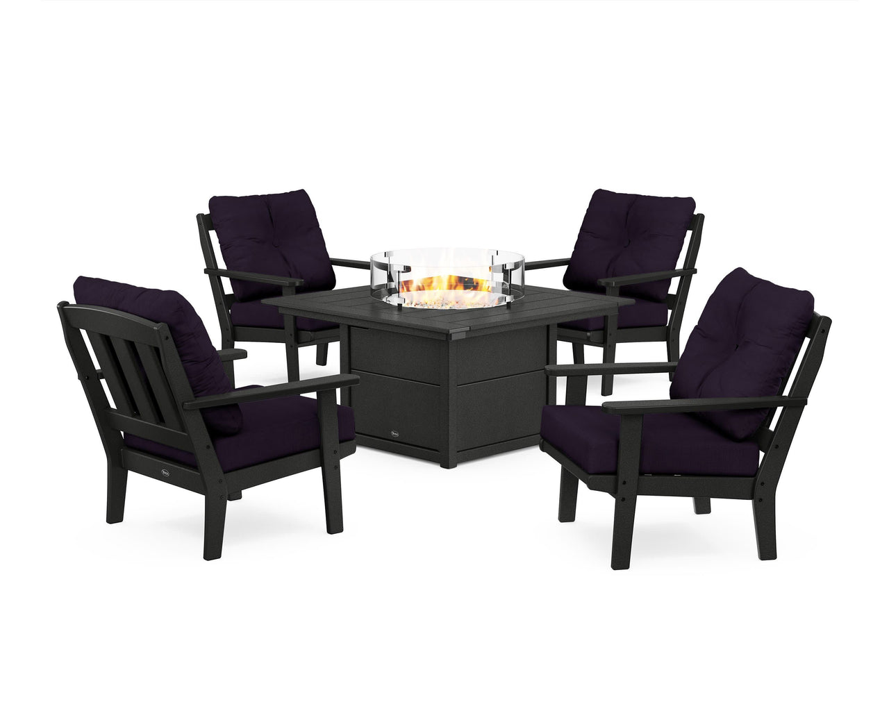 Trex Cape Cod 5-Piece Deep Seating Set with Fire Pit Table