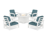 Thumbnail for Trex Rockport 5-Piece Deep Seating Set with Round Fire Pit Table