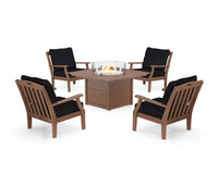 Thumbnail for Trex Yacht Club 5-Piece Deep Seating Set with Square Fire Pit Table