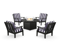 Thumbnail for Trex Yacht Club 5-Piece Deep Seating Set with Round Fire Pit Table