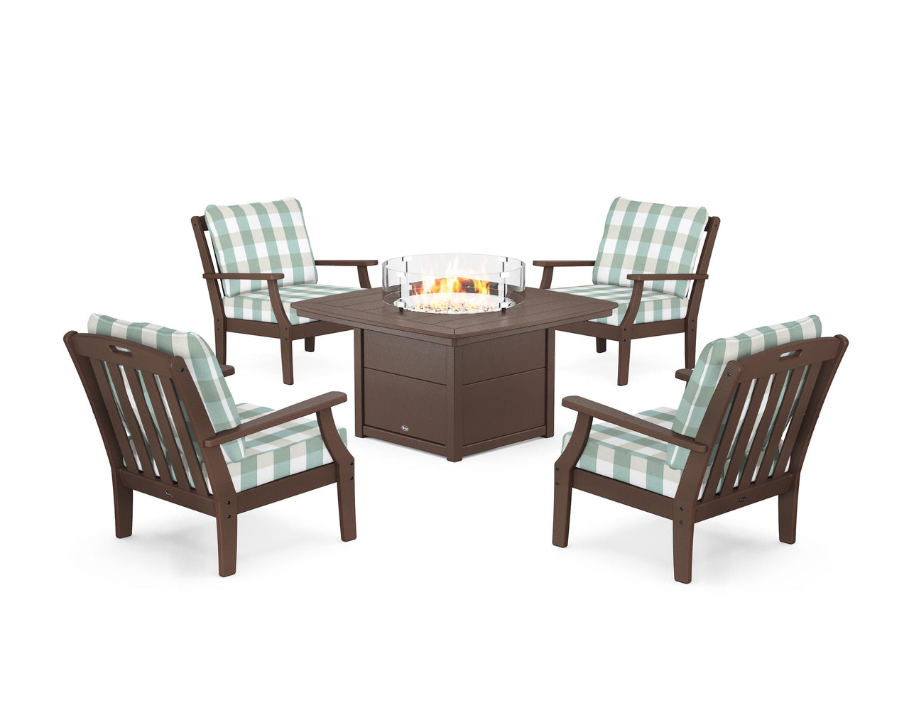 Trex Yacht Club 5-Piece Deep Seating Set with Fire Pit Table