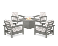 Thumbnail for Trex Rockport 5-Piece Deep Seating Set with Yacht Club Fire Pit Table