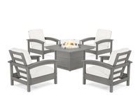 Thumbnail for Trex Rockport 5-Piece Deep Seating Set with Square Fire Pit Table