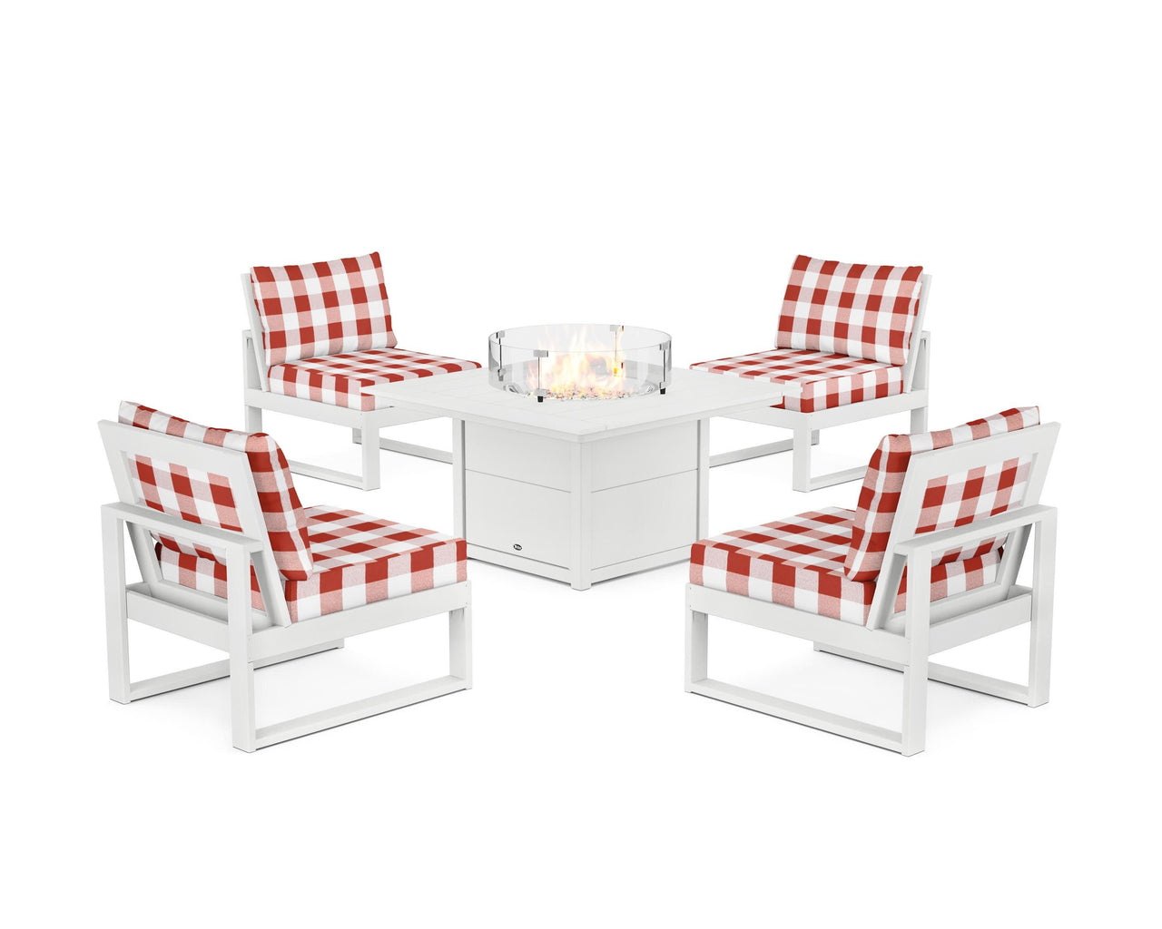Trex Eastport Modular 5-Piece Deep Seating Set with Square Fire Pit Table