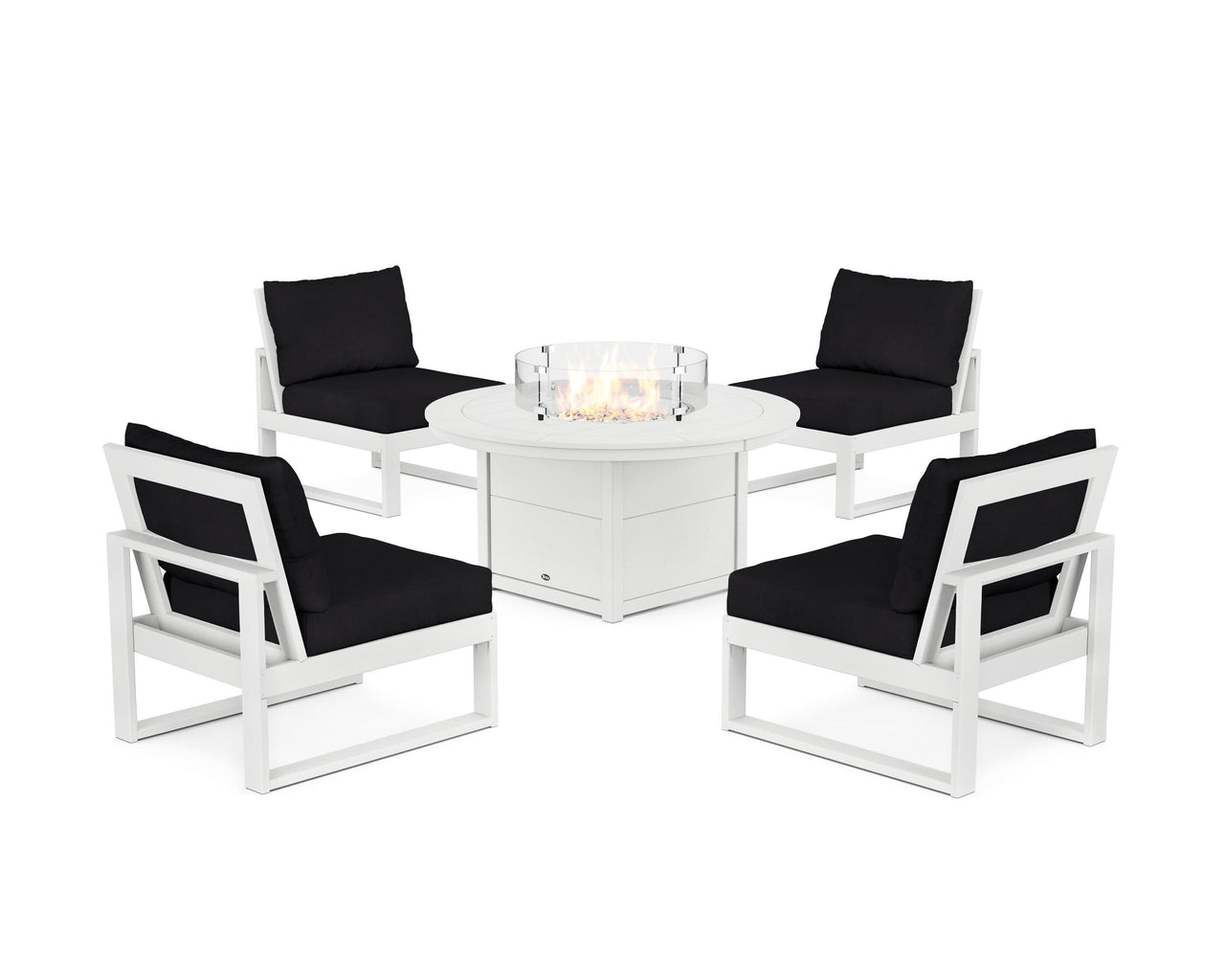 Trex Eastport Modular 5-Piece Deep Seating Set with Round Fire Pit Table