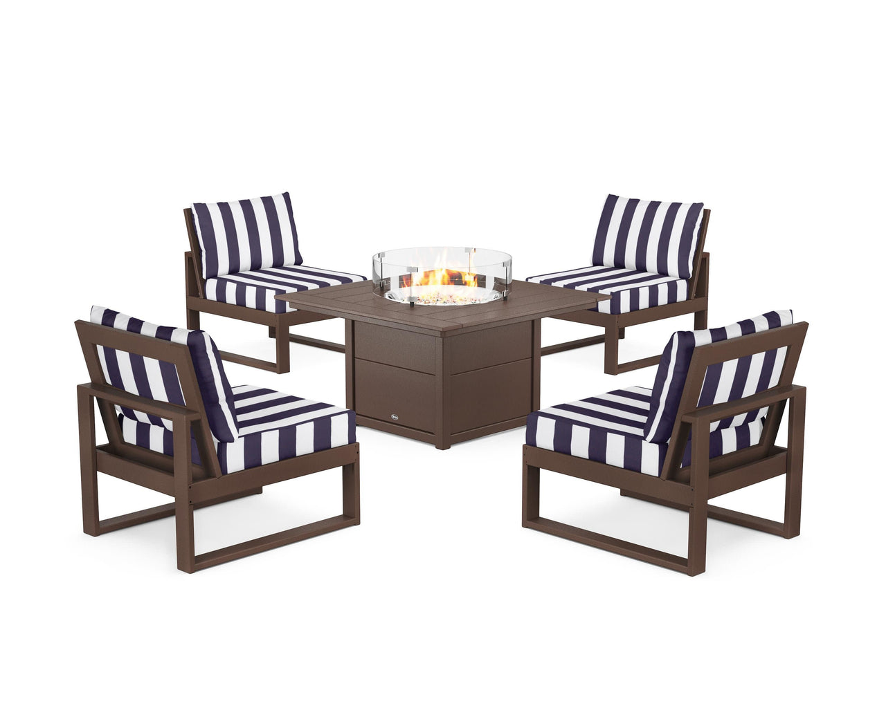 Trex Eastport Modular 5-Piece Deep Seating Set with Square Fire Pit Table