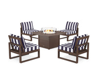 Thumbnail for Trex Eastport Modular 5-Piece Deep Seating Set with Square Fire Pit Table