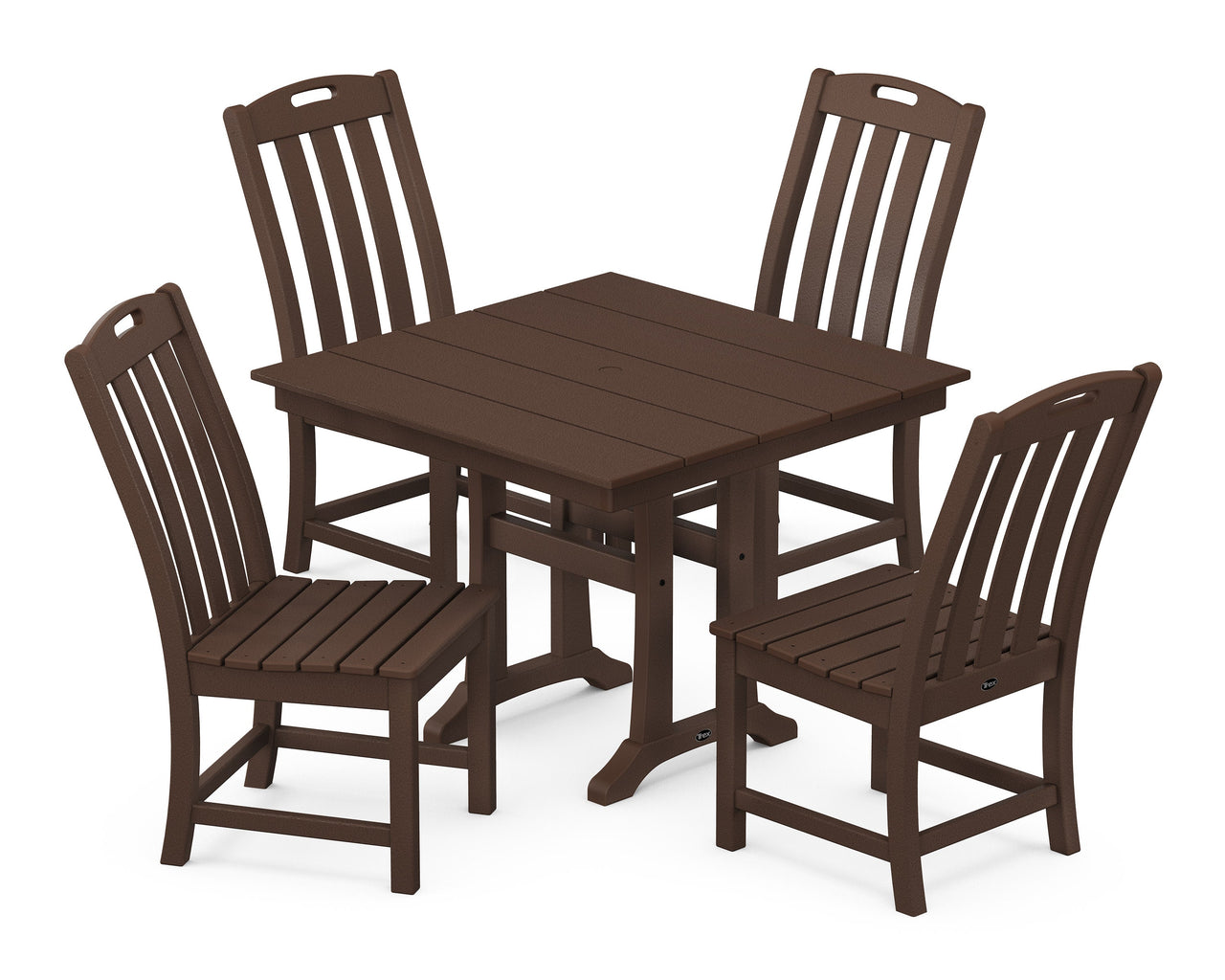 Trex Yacht Club 5-Piece Farmhouse Trestle Side Chair Dining Set