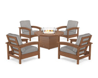 Thumbnail for Trex Rockport 5-Piece Deep Seating Set with Round Fire Pit Table