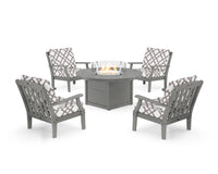 Thumbnail for Trex Yacht Club 5-Piece Deep Seating Set with Round Fire Pit Table