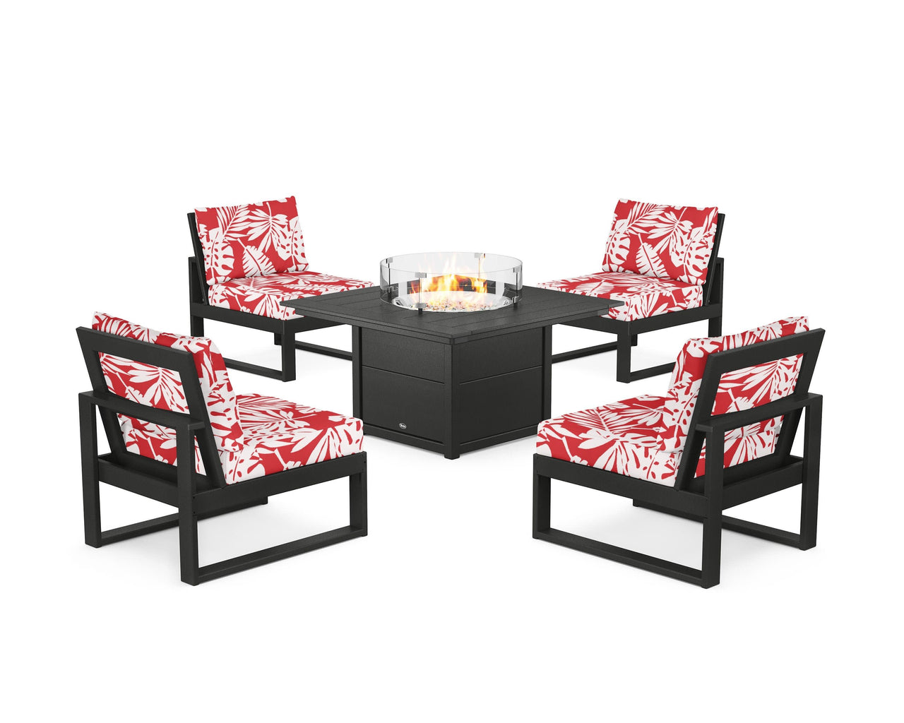 Trex Eastport Modular 5-Piece Deep Seating Set with Square Fire Pit Table