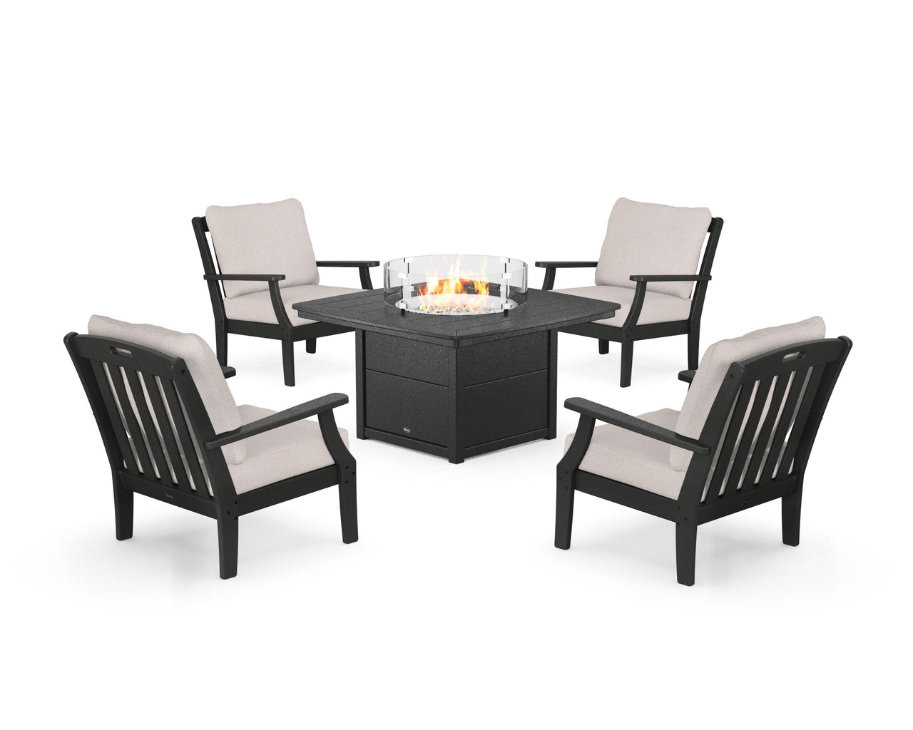 Trex Yacht Club 5-Piece Deep Seating Set with Fire Pit Table