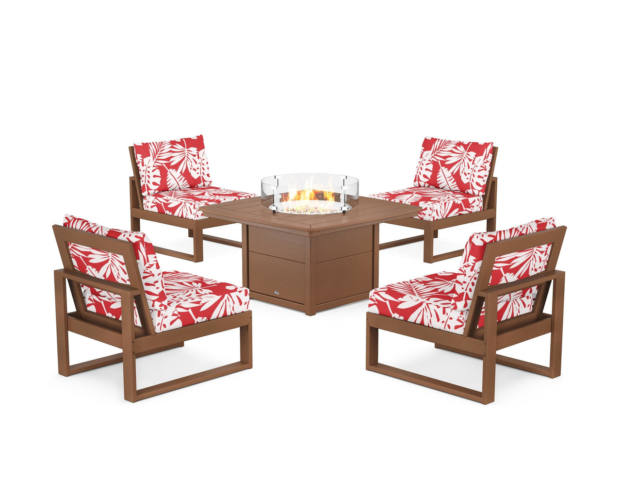 Trex Eastport Modular 5-Piece Deep Seating Set with Yacht Club Fire Pit Table