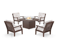 Thumbnail for Trex Yacht Club 5-Piece Deep Seating Set with Square Fire Pit Table