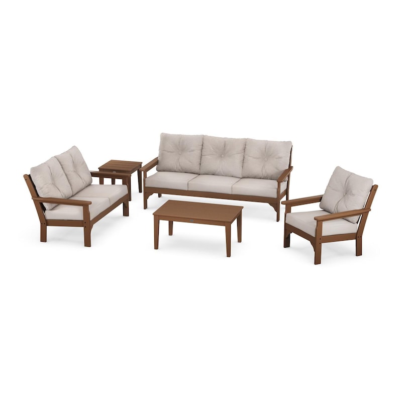Polywood Vineyard 5 Piece Deep Seating Set W Sofa
