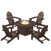 Thumbnail for POLYWOOD Classic Adirondack 5 Piece Conversation Set W Fire Pit Table