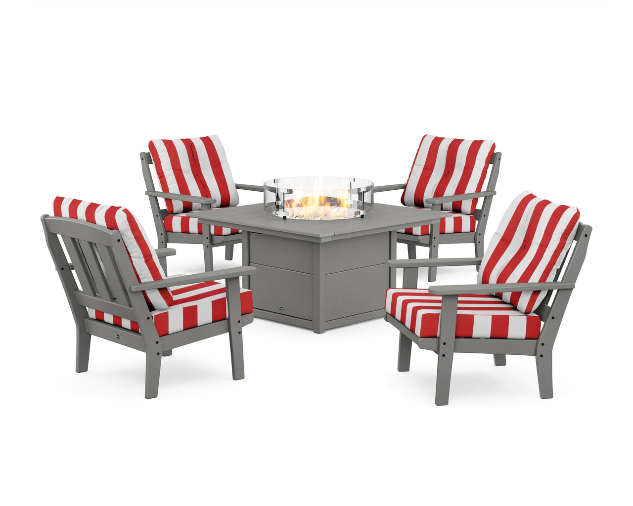 Trex Cape Cod 5-Piece Deep Seating Set with Fire Pit Table