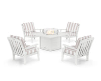 Thumbnail for Trex Yacht Club 5-Piece Deep Seating Set with Square Fire Pit Table