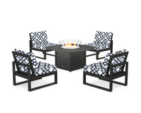 Thumbnail for Trex Eastport Modular 5-Piece Deep Seating Set with Yacht Club Fire Pit Table