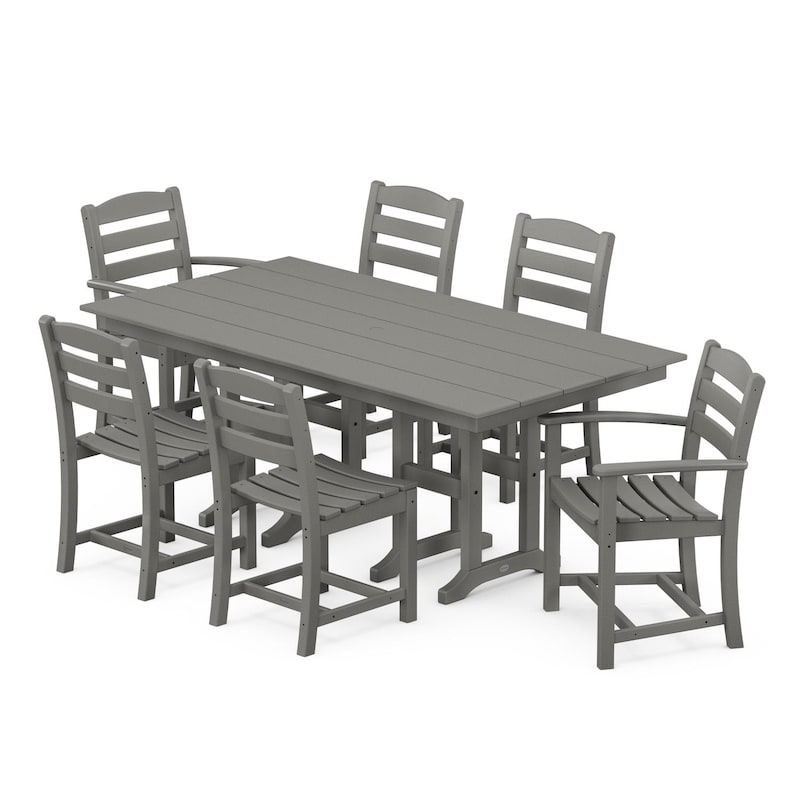 POLYWOOD La Casa Cafe 7 Piece Farmhouse Dining Set
