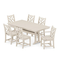 Thumbnail for POLYWOOD Chippendale 7 Piece Farmhouse Trestle Dining Set