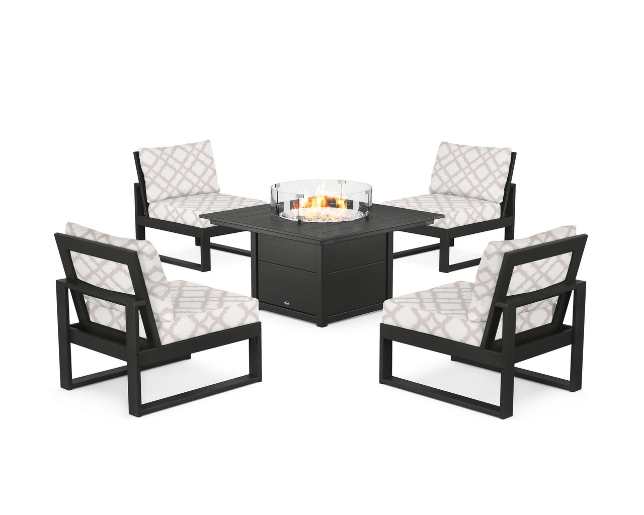 Trex Eastport Modular 5-Piece Deep Seating Set with Square Fire Pit Table
