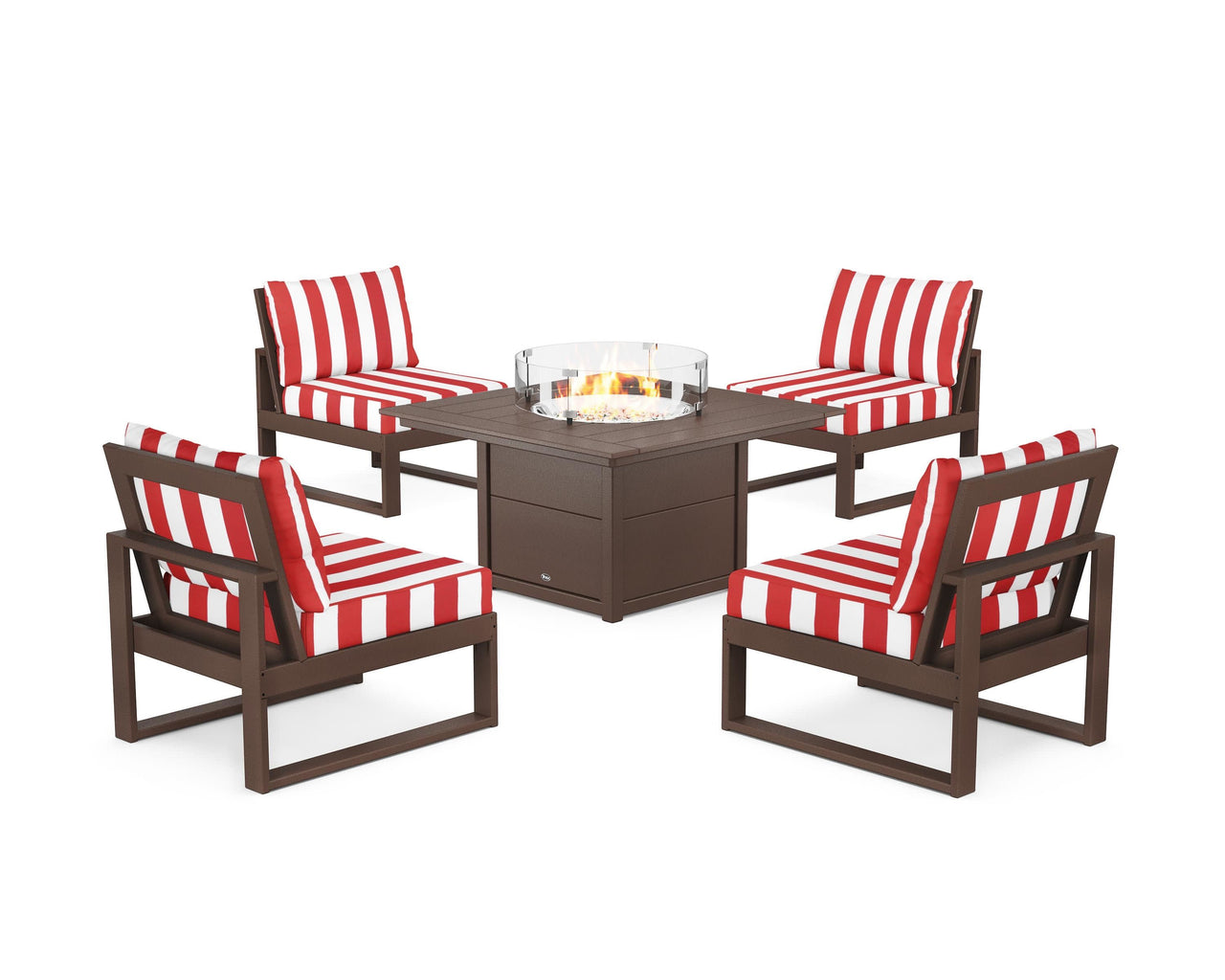Trex Eastport Modular 5-Piece Deep Seating Set with Square Fire Pit Table