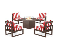 Thumbnail for Trex Eastport Modular 5-Piece Deep Seating Set with Square Fire Pit Table