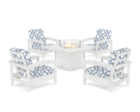 Thumbnail for Trex Rockport 5-Piece Deep Seating Set with Square Fire Pit Table