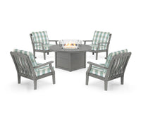 Thumbnail for Trex Yacht Club 5-Piece Deep Seating Set with Round Fire Pit Table