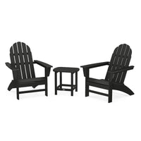 Thumbnail for POLYWOOD Vineyard 3 Piece Adirondack Set W South Beach 18 Inch Side Table