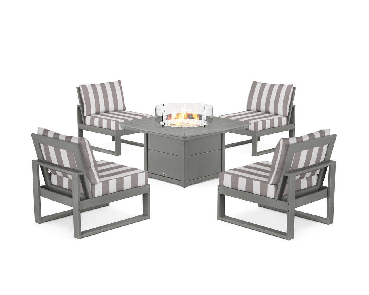 Trex Eastport Modular 5-Piece Deep Seating Set with Yacht Club Fire Pit Table