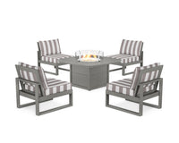 Thumbnail for Trex Eastport Modular 5-Piece Deep Seating Set with Yacht Club Fire Pit Table