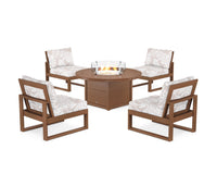Thumbnail for Trex Eastport Modular 5-Piece Deep Seating Set with Round Fire Pit Table
