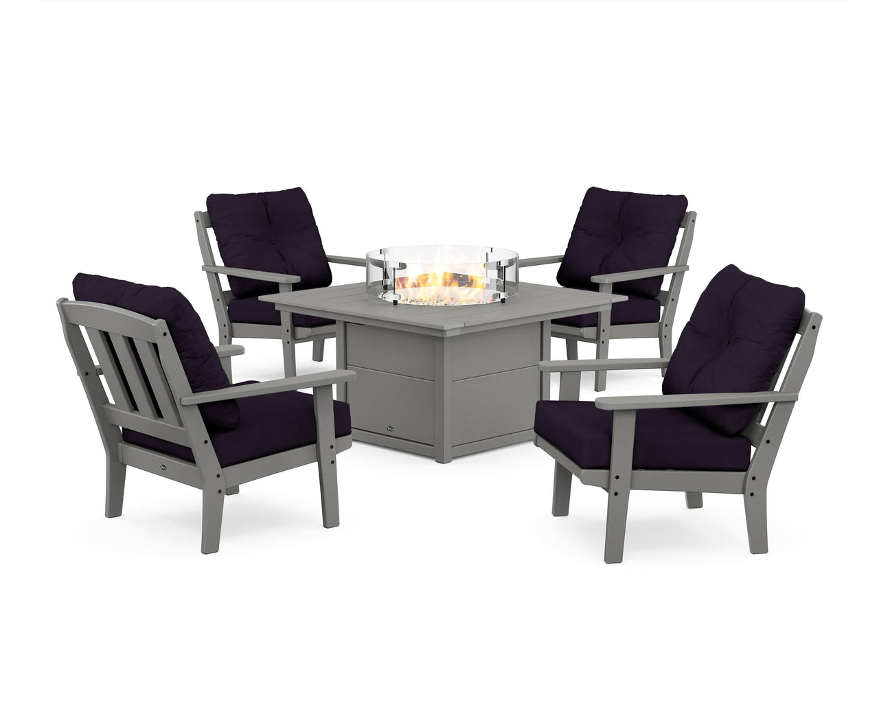 Trex Cape Cod 5-Piece Deep Seating Set with Fire Pit Table