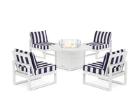 Thumbnail for Trex Eastport Modular 5-Piece Deep Seating Set with Round Fire Pit Table