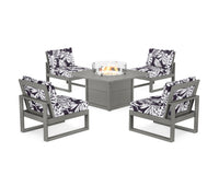 Thumbnail for Trex Eastport Modular 5-Piece Deep Seating Set with Square Fire Pit Table