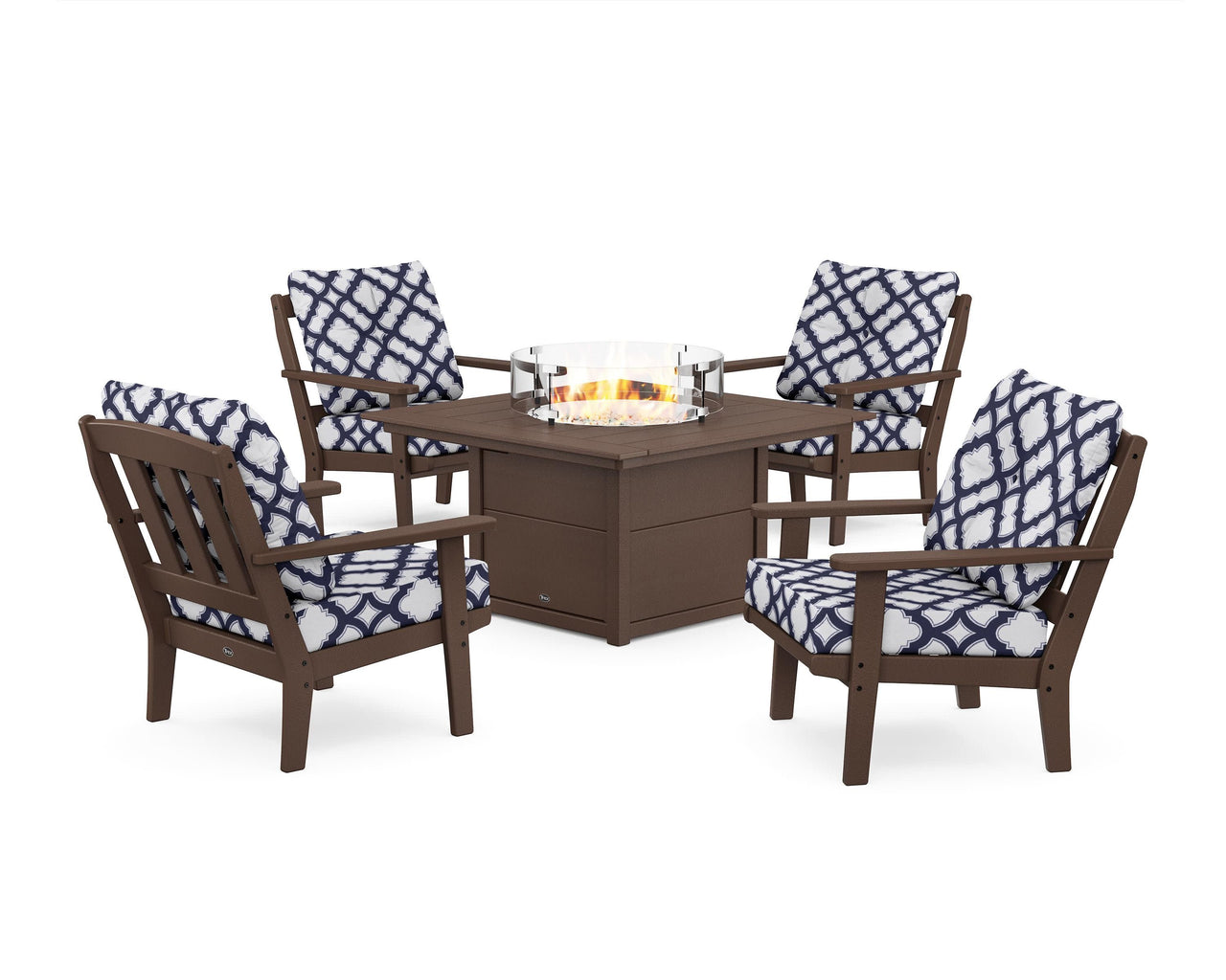 Trex Cape Cod 5-Piece Deep Seating Set with Fire Pit Table