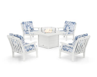 Thumbnail for Trex Yacht Club 5-Piece Deep Seating Set with Square Fire Pit Table