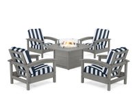 Thumbnail for Trex Rockport 5-Piece Deep Seating Set with Square Fire Pit Table