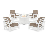 Thumbnail for Trex Rockport 5-Piece Deep Seating Set with Yacht Club Fire Pit Table